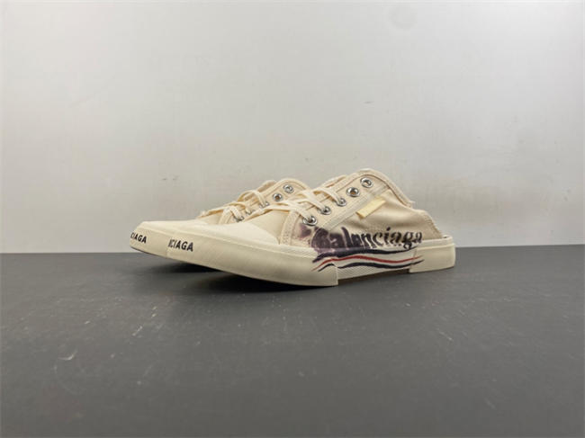 Ba1en*iaga Wmns Gr*ffiti Paris Mule 'White Red Black'